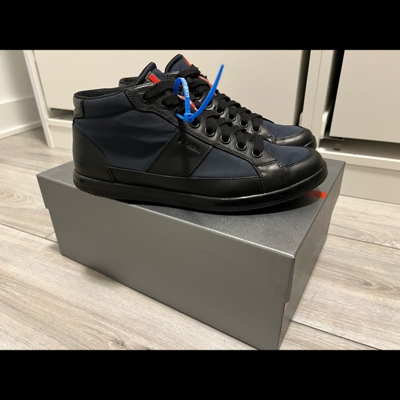 Prada Navy High Top sneakers US 8.5 - Picture 3 of 7